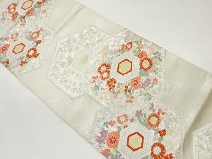 亀甲に花尽くし模様織出し袋帯